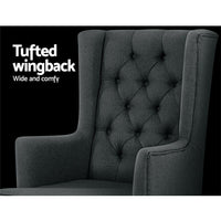 Artiss Rocking Armchair Feeding Chair Fabric Armchairs Lounge Recliner Charcoal 2023 Home Refresh Kings Warehouse 