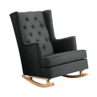Artiss Rocking Armchair Feeding Chair Fabric Armchairs Lounge Recliner Charcoal 2023 Home Refresh Kings Warehouse 
