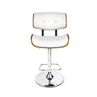 Artiss Set of 2 Wooden Gas Lift Bar Stool - White and Chrome End of Year Clearance Sale Kings Warehouse 