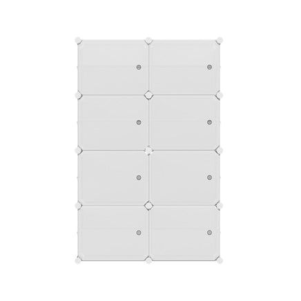 Artiss Shoe Box DIY Set of 8 Storage Cube Stackable White Furniture Kings Warehouse 