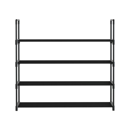 Artiss Shoe Rack 4-tier 16 Pairs Stackable Black Furniture Kings Warehouse 