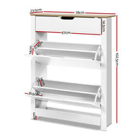 Artiss Shoe Rack Cabinet 16 Pairs White Ana Furniture Kings Warehouse 