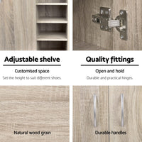 Artiss Shoe Rack Cabinet 21 Pairs Adjustable Shelves Pine Clair Furniture Kings Warehouse 