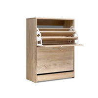 Artiss Shoe Rack Cabinet 24 Pairs 3-tier Wood Nina Furniture Kings Warehouse 