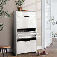 Artiss Shoe Rack Cabinet 24 Pairs White Luna Furniture Kings Warehouse 