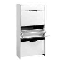 Artiss Shoe Rack Cabinet 24 Pairs White Luna Furniture Kings Warehouse 