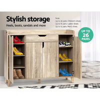 Artiss Shoe Rack Cabinet 26 Pairs Adjustable Pine Cissy Furniture Kings Warehouse 