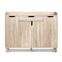 Artiss Shoe Rack Cabinet 26 Pairs Adjustable Pine Cissy Furniture Kings Warehouse 