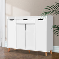 Artiss Shoe Rack Cabinet 26 Pairs Adjustable White Cissy Furniture Kings Warehouse 