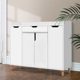Artiss Shoe Rack Cabinet 26 Pairs Adjustable White Cissy Furniture Kings Warehouse 