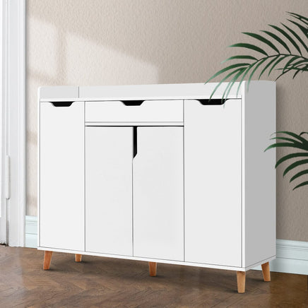 Artiss Shoe Rack Cabinet 26 Pairs Adjustable White Cissy Furniture Kings Warehouse 