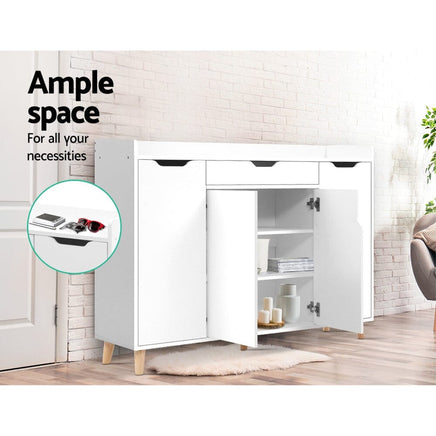 Artiss Shoe Rack Cabinet 26 Pairs Adjustable White Cissy Furniture Kings Warehouse 