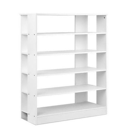 Artiss Shoe Rack Cabinet 30 Pairs 6-Tier Shelf White Furniture Kings Warehouse 