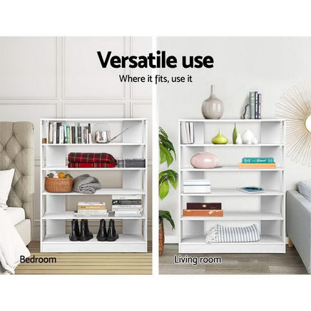 Artiss Shoe Rack Cabinet 30 Pairs 6-Tier Shelf White Furniture Kings Warehouse 
