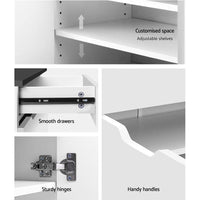 Artiss Shoe Rack Cabinet 30 Pairs White Eve Furniture Kings Warehouse 