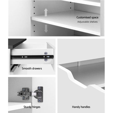 Artiss Shoe Rack Cabinet 30 Pairs White Eve Furniture Kings Warehouse 