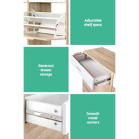 Artiss Shoe Rack Cabinet 36 Pairs Adjustable Shelves Pine Sara Furniture Kings Warehouse 