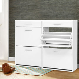 Artiss Shoe Rack Cabinet 36 Pairs Adjustable Shelves White Sara Furniture Kings Warehouse 