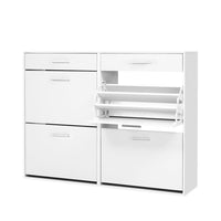 Artiss Shoe Rack Cabinet 36 Pairs Adjustable Shelves White Sara Furniture Kings Warehouse 