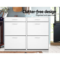 Artiss Shoe Rack Cabinet 36 Pairs Adjustable Shelves White Sara Furniture Kings Warehouse 