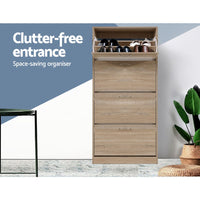 Artiss Shoe Rack Cabinet 60 Pairs 4 Doors - Wood Furniture Kings Warehouse 