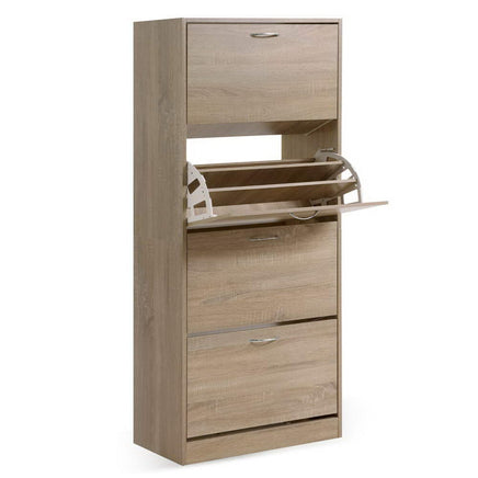 Artiss Shoe Rack Cabinet 60 Pairs 4 Doors - Wood Furniture Kings Warehouse 
