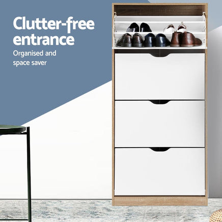 Artiss Shoe Rack Cabinet 60 Pairs 4-tier White Elen Furniture Kings Warehouse 