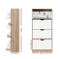 Artiss Shoe Rack Cabinet 60 Pairs 4-tier White Elen Furniture Kings Warehouse 