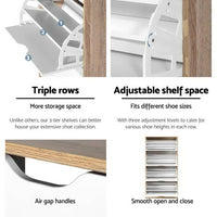 Artiss Shoe Rack Cabinet 60 Pairs 4-tier White Elen Furniture Kings Warehouse 
