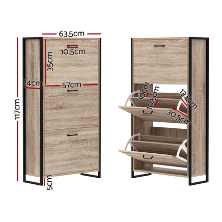 Artiss Shoe Rack Cabinet Adjustable Shelves 24 Pairs Tim Furniture Kings Warehouse 