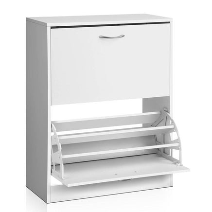 Artiss Shoe Rack Cabinet Adjustable Shelves 24 Pairs White Iris Furniture Kings Warehouse 