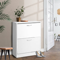 Artiss Shoe Rack Cabinet Adjustable Shelves 24 Pairs White Iris Furniture Kings Warehouse 