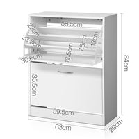 Artiss Shoe Rack Cabinet Adjustable Shelves 24 Pairs White Iris Furniture Kings Warehouse 