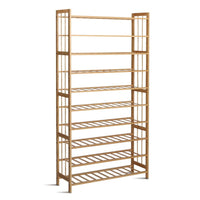 Artiss Shoe Rack Cabinet Bamboo 10-tier 50 Pairs Furniture Kings Warehouse 