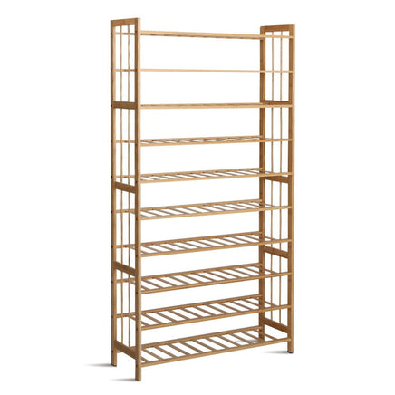 Artiss Shoe Rack Cabinet Bamboo 10-tier 50 Pairs Furniture Kings Warehouse 