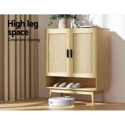 Artiss Shoe Rack Cabinet Rattan 5-tier 20 Pairs Dani Furniture Kings Warehouse 