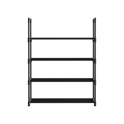 Artiss Shoe Rack Cabinet Stackable 4-tier 12 Pairs Black Furniture Kings Warehouse 