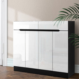 Artiss Shoe Rack Cabinet Storage 120cm w/ Drawer - White Lydia Home & Garden Kings Warehouse 