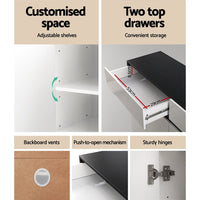 Artiss Shoe Rack Cabinet Storage 120cm w/ Drawer - White Lydia Home & Garden Kings Warehouse 