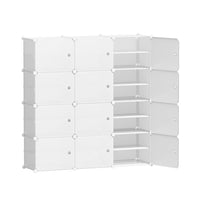 Artiss Shoe Rack DIY 12 Storage Cube Stackable White Furniture Kings Warehouse 