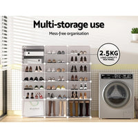 Artiss Shoe Rack DIY 12 Storage Cube Stackable White Furniture Kings Warehouse 