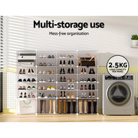 Artiss Shoe Rack DIY 16 Storage Cube Stackable White Furniture Kings Warehouse 