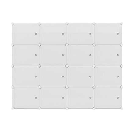Artiss Shoe Rack DIY 16 Storage Cube Stackable White Furniture Kings Warehouse 