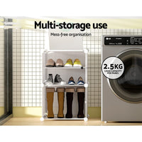 Artiss Shoe Rack DIY Set of 2 Storage Cube Stackable White Furniture Kings Warehouse 