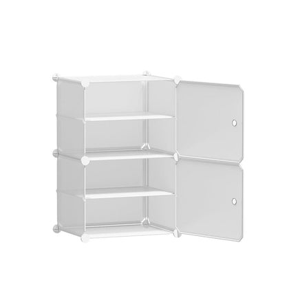 Artiss Shoe Rack DIY Set of 2 Storage Cube Stackable White Furniture Kings Warehouse 