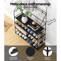 Artiss Shoe Rack Hall Tree 16 Pairs Black Furniture Kings Warehouse 
