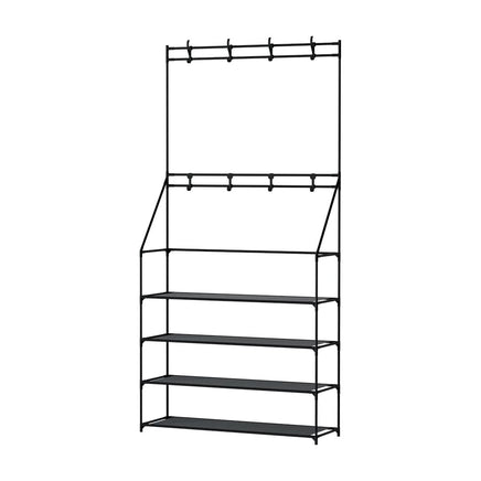 Artiss Shoe Rack Hall Tree 16 Pairs Black Furniture Kings Warehouse 
