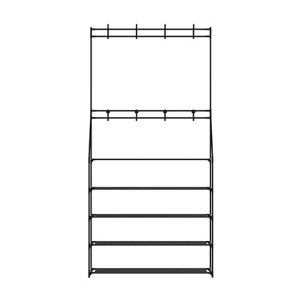 Artiss Shoe Rack Hall Tree 16 Pairs Black Furniture Kings Warehouse 
