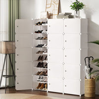 Artiss Shoe Rack Storage Cabinet DIY 15 Storage Cube Stackable White Furniture Kings Warehouse 