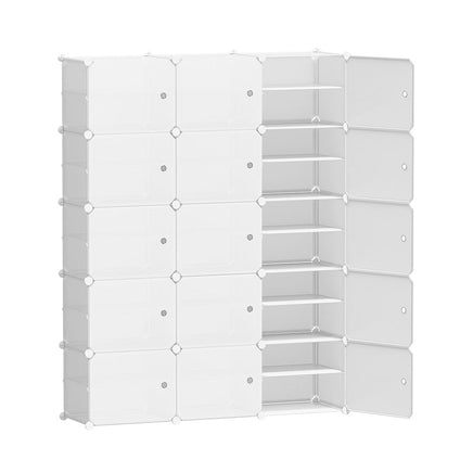 Artiss Shoe Rack Storage Cabinet DIY 15 Storage Cube Stackable White Furniture Kings Warehouse 